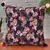 Chintz Navy & Multi Color Polycotton Floral Digital Printed Cushion Cover with Pom Poms (16x16 inch)