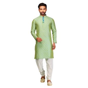 Green brasso silk kurta-pajama 1