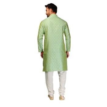 Green brasso silk kurta-pajama 2