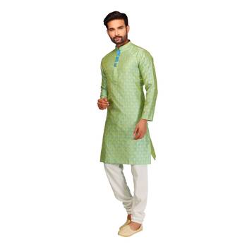 Green brasso silk kurta-pajama 4