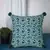 Chintz Green & Navy Color Polycotton Botanical Digital Printed Cushion Cover with Pom Poms (16x16 inch)