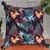 Chintz Black & Multi Color Polycotton Botanical Digital Printed Cushion Cover with Pom Poms (16x16 inch)