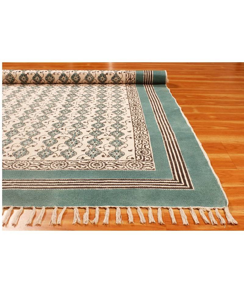4x20RunnerFeet Indian Hand Block Printed Cotton   Area Rugs  Stair Art Decor Carpet  Bohomian 