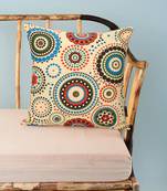 Nomad Light Yellow & Multi Color Cotton Canvas Mandala Printed Floor Cushion Cover (20x20 inch)