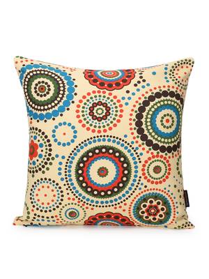 Nomad Light Yellow & Multi Color Cotton Canvas Mandala Printed Floor Cushion Cover (20x20 inch) 2