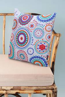 Nomad Grey & Multi Color Cotton Canvas Mandala Printed Floor Cushion Cover (20x20 inch)