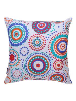 Nomad Grey & Multi Color Cotton Canvas Mandala Printed Floor Cushion Cover (20x20 inch) 3