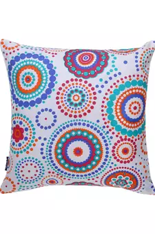 Nomad Grey & Multi Color Cotton Canvas Mandala Printed Floor Cushion Cover (20x20 inch)