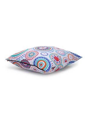 Nomad Grey & Multi Color Cotton Canvas Mandala Printed Floor Cushion Cover (20x20 inch) 4