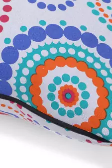 Nomad Grey & Multi Color Cotton Canvas Mandala Printed Floor Cushion Cover (20x20 inch)