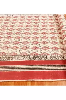 6x6FeetSquare Hand Block Printed Area Rugs  Cotton Rug Flatwoven Bohomian  