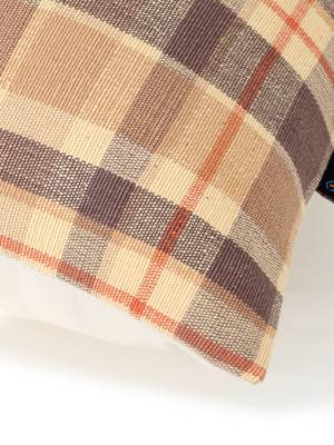 Maverick Beige & Multi Color Cotton Checkered Seating Cushion Covers (18x18 inch) 6