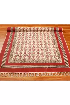 2.6 x8RunnerFeet Hand Block Printed Area Rugs  Cotton Rug Flatwoven Bohomian  