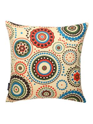 Nomad Light Yellow & Multi Color Cotton Canvas Mandala Printed Floor Cushion Covers (20x20 inch) 4