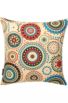 Nomad Light Yellow & Multi Color Cotton Canvas Mandala Printed Floor Cushion Covers (20x20 inch)