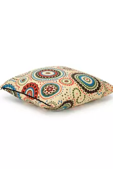 Nomad Light Yellow & Multi Color Cotton Canvas Mandala Printed Floor Cushion Covers (20x20 inch)