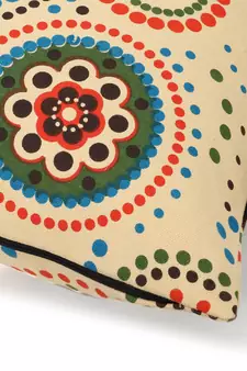 Nomad Light Yellow & Multi Color Cotton Canvas Mandala Printed Floor Cushion Covers (20x20 inch)