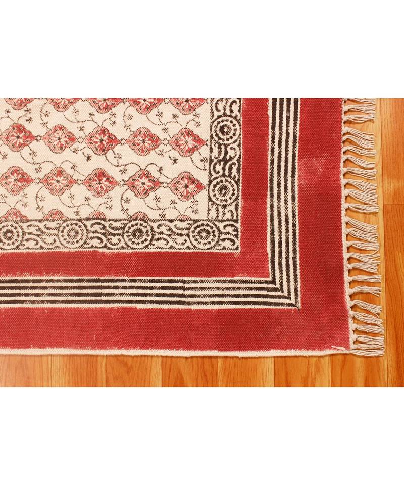 4x12RunnerFeet Hand Block Printed Area Rugs  Cotton Rug Flatwoven Bohomian  