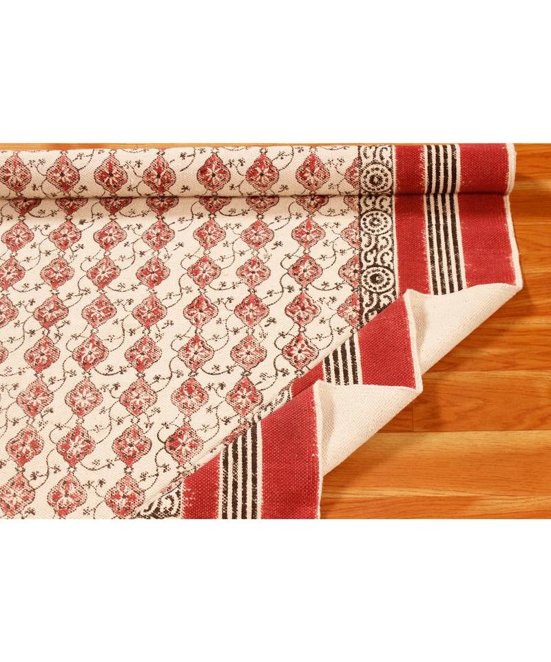 4x12RunnerFeet Hand Block Printed Area Rugs  Cotton Rug Flatwoven Bohomian  