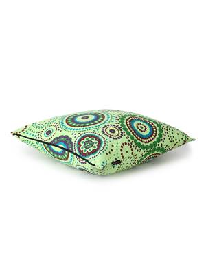Nomad Fluorescent Green & Multi Color Cotton Canvas Mandala Printed Floor Cushion Covers (20x20 inch) 5