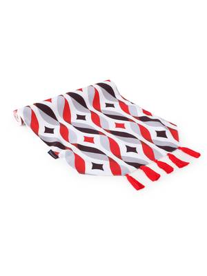 Chintz Red & Multi Color Polycotton Damask Digital Printed 6 Seater Table Runner with Tassels (180x40cm) 4