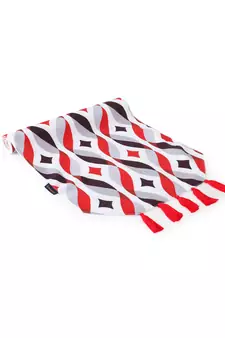 Chintz Red & Multi Color Polycotton Damask Digital Printed 6 Seater Table Runner with Tassels (180x40cm)