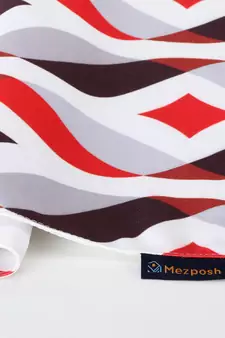 Chintz Red & Multi Color Polycotton Damask Digital Printed 6 Seater Table Runner with Tassels (180x40cm)