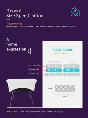 Chintz White & Multi Color Polycotton Floral Digital Printed 6 Seater Rectangle Table Cover ( 220 x 150 cm ) 5
