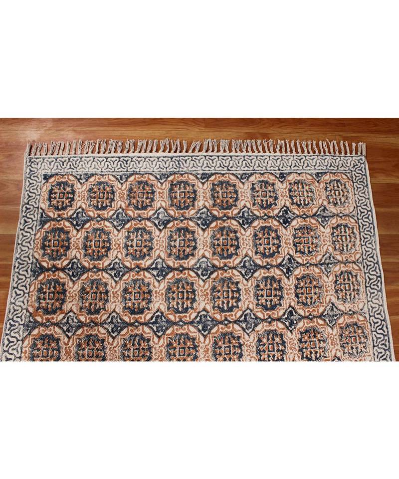 12x12-Feet-Square Indian Hand Block Printed Cotton   Area Rugs  Garden Yoga Mat  Boho 