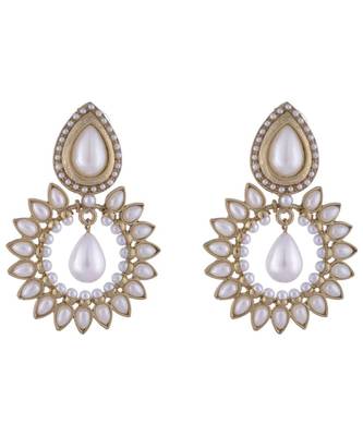 Traditional Antique Gold Plated Pearl Jhumki Earring For Women 1