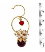 Dew Drop Antique Gold Ruby Red Garnet Wine Stud Earring For Women