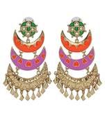Designer Chaand Gold Plated Meenakari Dangling Earring For Women