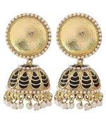 Antique Meenakari Gold Plated Black Jhumki Earring For Women