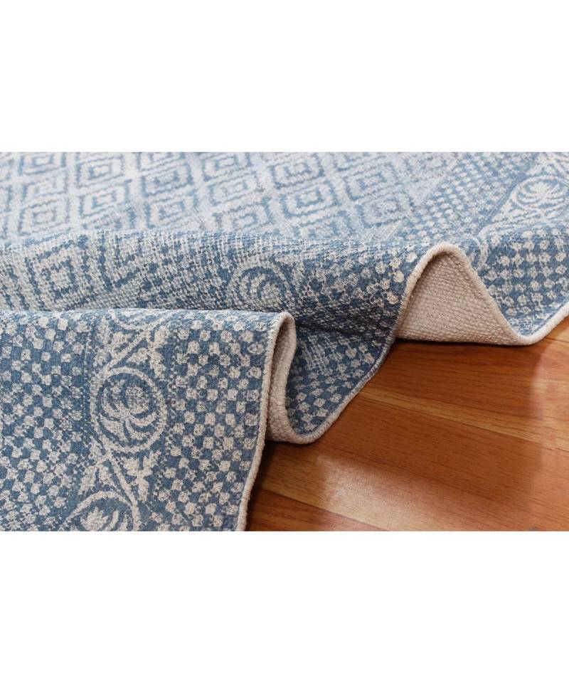 5x10-Runner-Feet Hand Block Printed Area Rugs Boho Kilim  Cotton Dhurrie Indoor Bedroom Mat Flatwoven