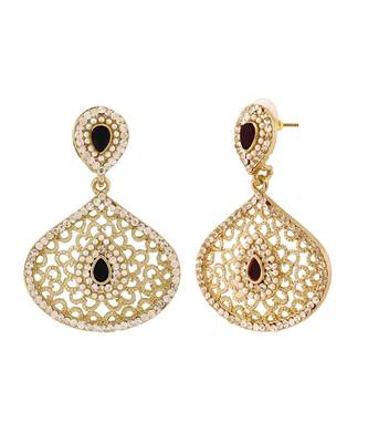Filigree Pear Black Antique Rhodium Dangling Earring For Women 2