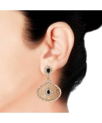 Filigree Pear Black Antique Rhodium Dangling Earring For Women 3