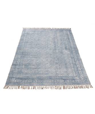 4x20-Runner-Feet Hand Block Printed Area Rugs Boho Kilim  Cotton Dhurrie Indoor Bedroom Mat Flatwoven 2