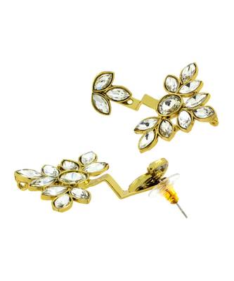 Flower Antique Gold Plated Ear Cuff Jacket Pair For Women 3
