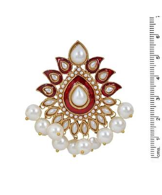 Traditional Gold Plated Red Maroon Meenakari Pearl Festive Earring 2
