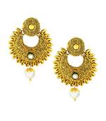 Traditional Antique 22K Gold Plated Chand Bali Earring For Women