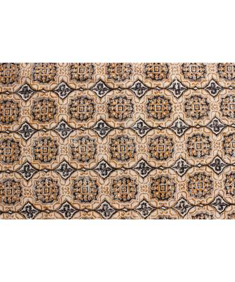 8x8-Feet-Square Hand Block Printed Area Rugs  Cotton Dhurrie Flatwoven Boho   Patio Decorative Carpet 3