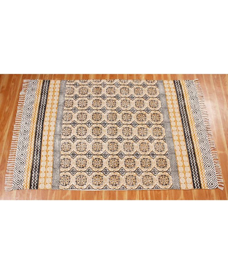 5x10-Runner-Feet Hand Block Printed Area Rugs  Cotton   Boho   Patio Decorative Carpet
