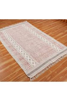 4x6-Feet Hand Made Area Rugs  Cotton Dhurrie Indoor Home/Office Decorative Carpet Flatwoven Boho Kilim-
