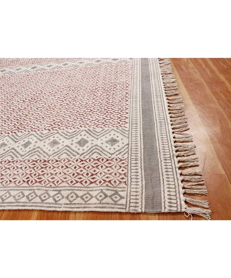 3x3-Feet-Square Hand Made Area Rugs  Cotton Dhurrie  Home/Office Decorative Carpet Flatwoven Boho 