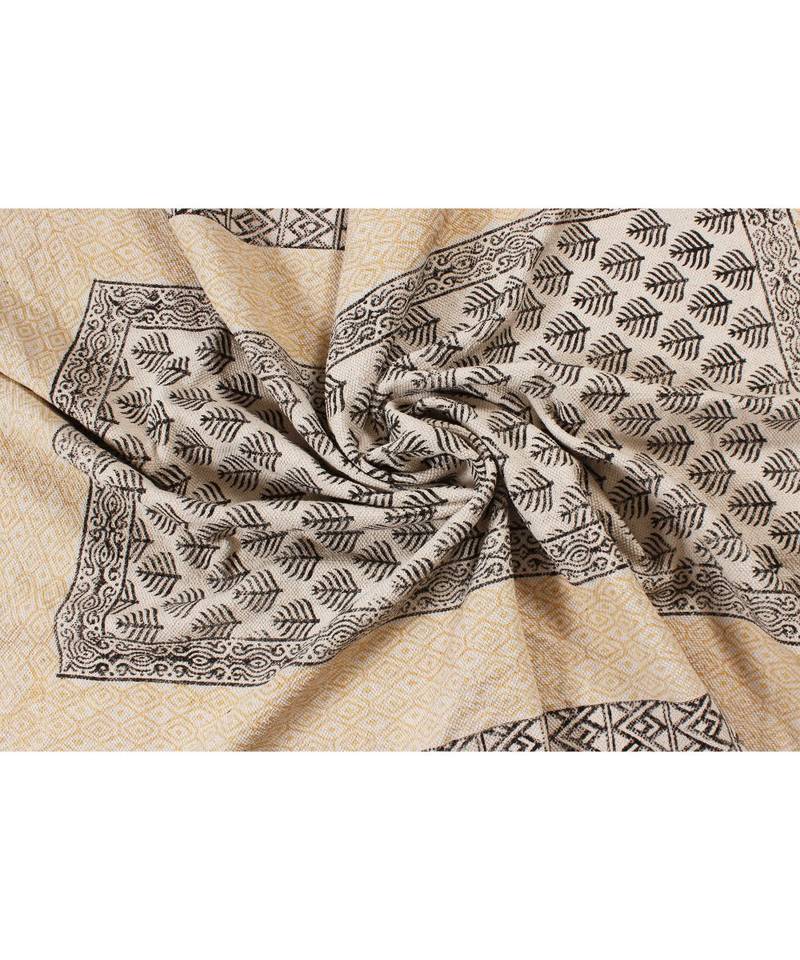 2x3-Feet Indian Hand Block Printed Cotton Dhurrie Handmade Black Flatwoven Boho  Area Rugs  Beach Yoga