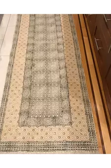 7x7-Feet-Square  Cotton  Hand Block Printed Area Rugs  Bed Room Decorative Carpet Boho s  Throw Rug