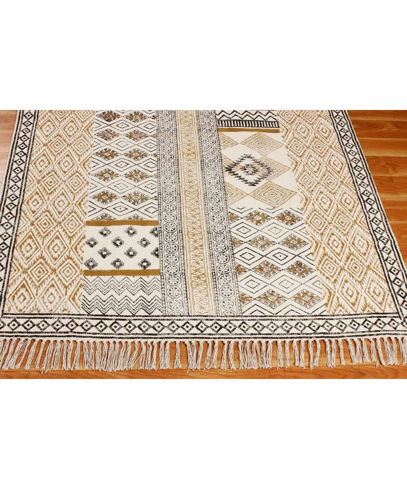 4x10-Runner-Feet  Cotton  Hand Block Printed Area Rugs  Bed Room Decorative Carpet Boho s  Throw Rug