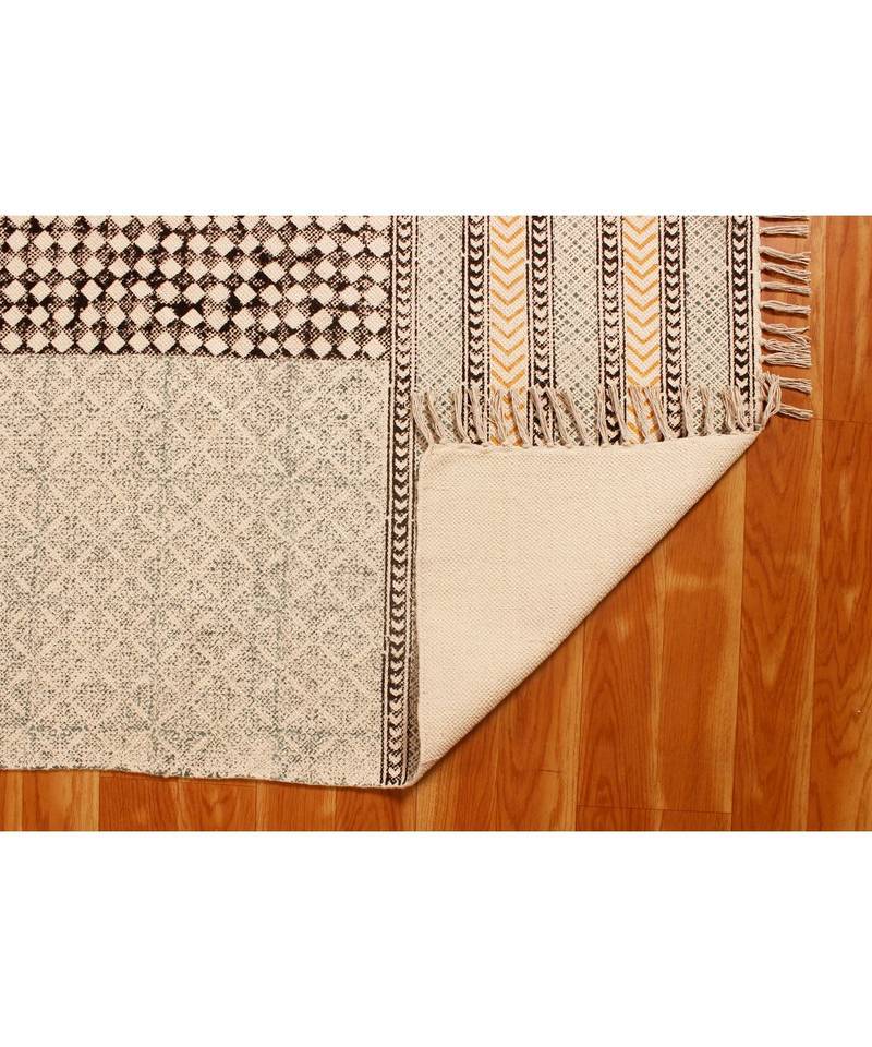 10x10-Feet-square  Area Rug Boho  Hand Block Printed Cotton   Bedroom Decorative Carpet  Throw Rug