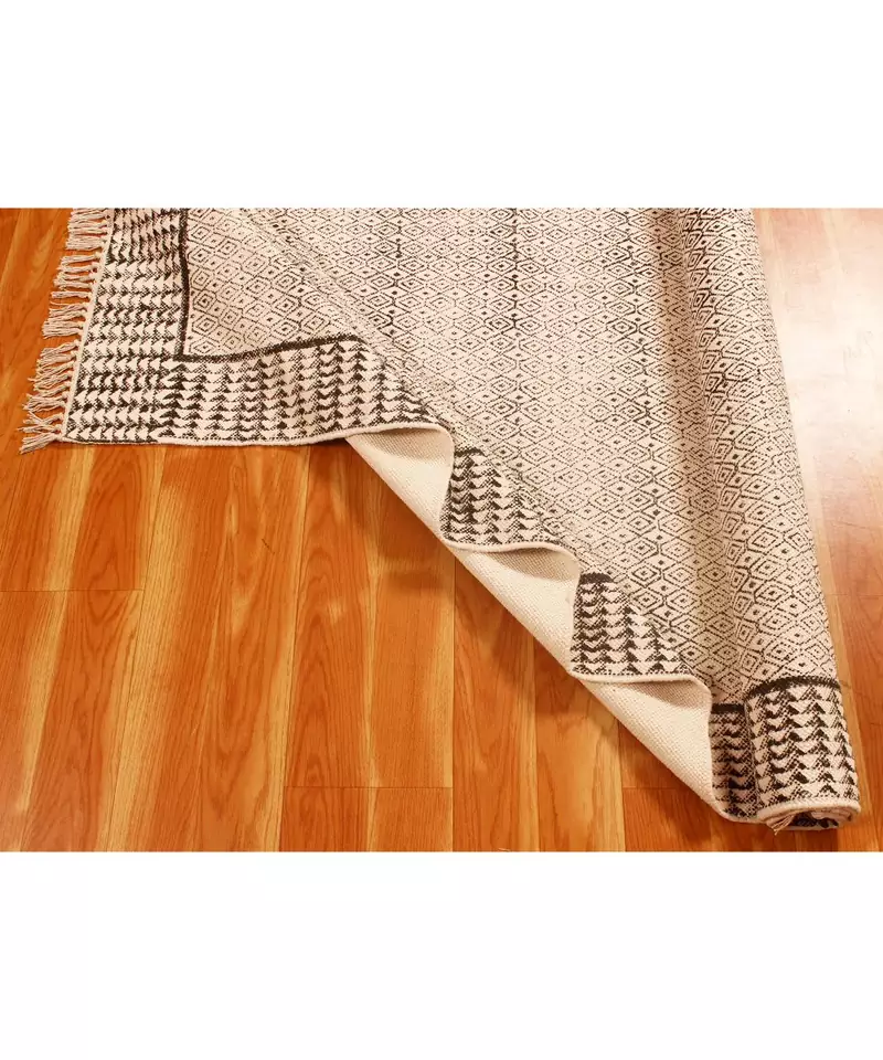 7x7-Feet-Square  Cotton  Hand Block Printed Carpet  s  Rugs  Office Doormat Art Decor  Throw Rug
