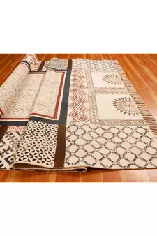 3x3-Feet-Square Indian  Hand Block Printed Cotton   Rugs  s Rug Home Art Decor Carpet Throw Rug